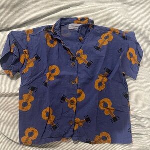 Bobo Choses Blue Guitar Print Kids Shirt